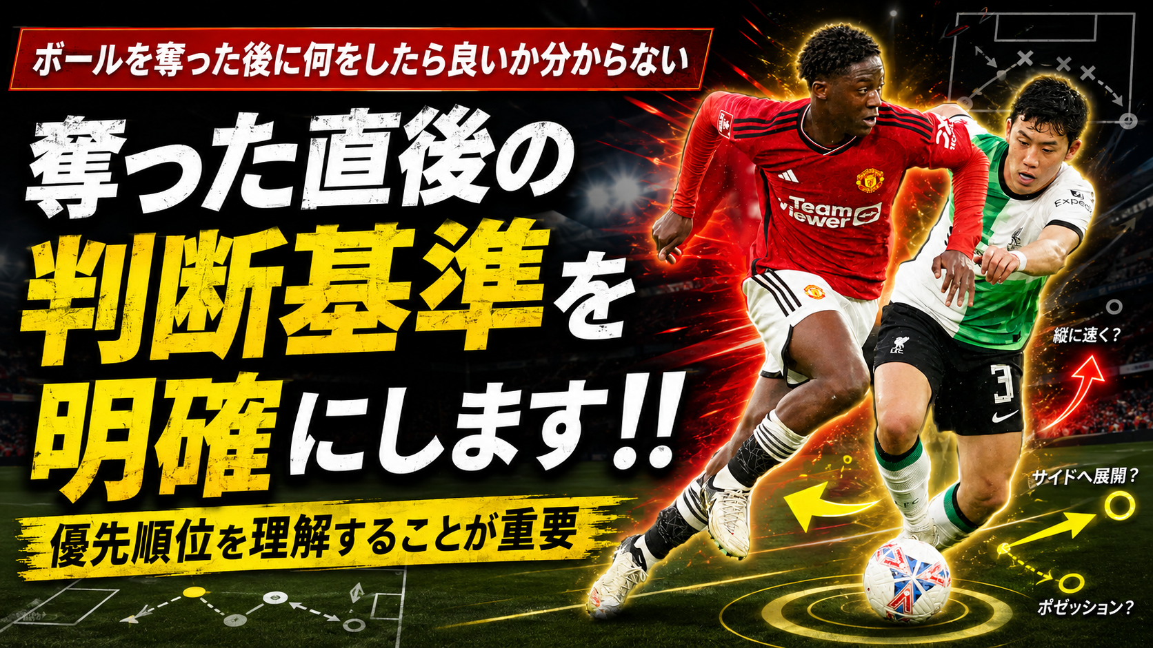 【サッカー講義】ボールを奪った瞬間、まずどこを見るのが正解？